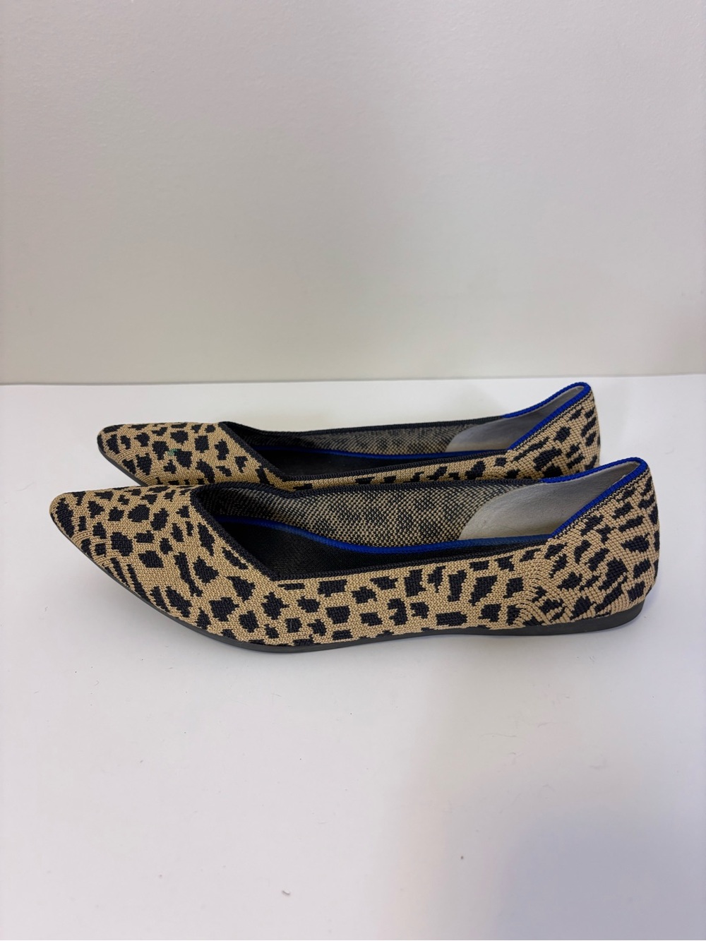 Rothy's Leopard Print Pointed Toe Knit Flats Women’s 9